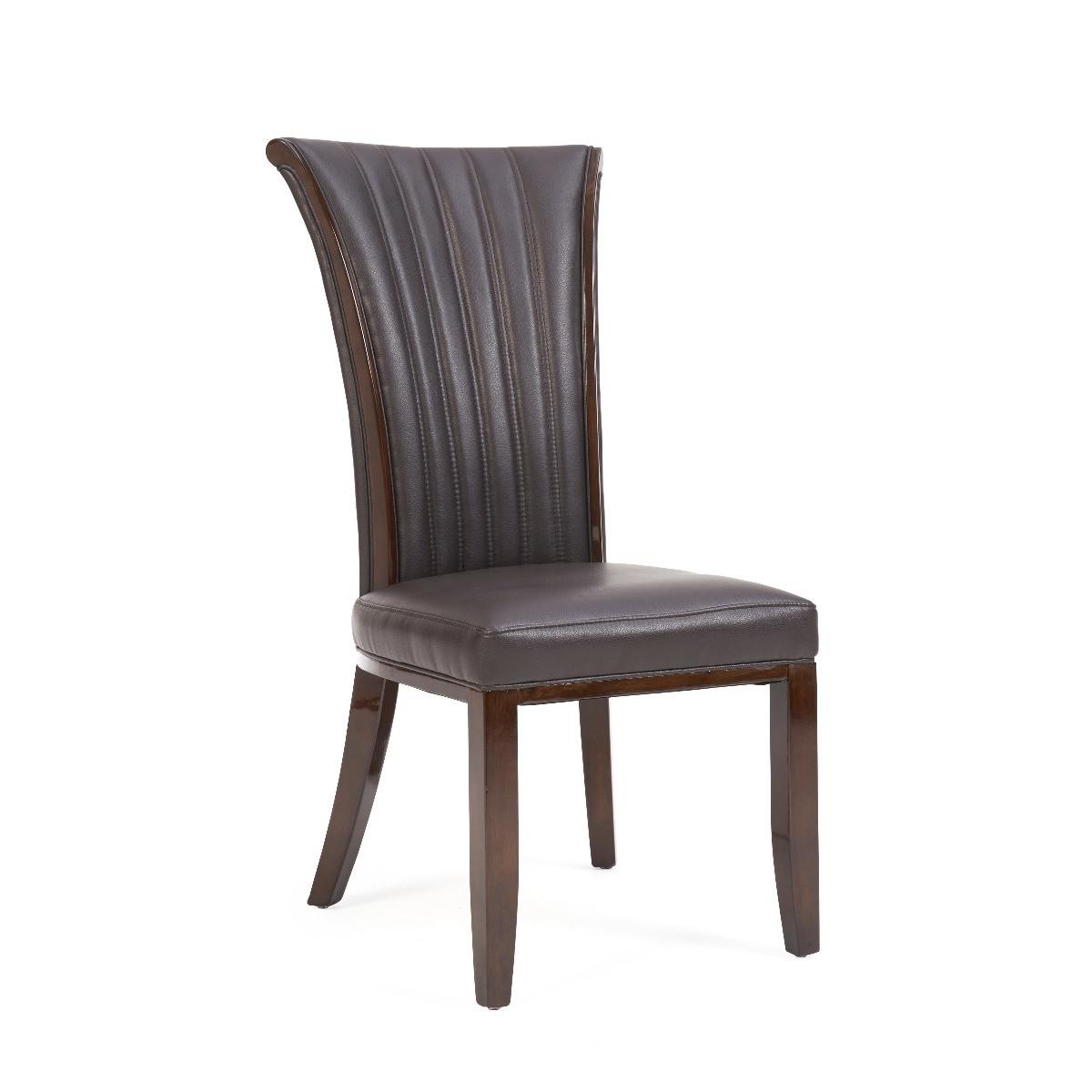 Alpine Brown Leather Dining Chairs - Brown – image 3