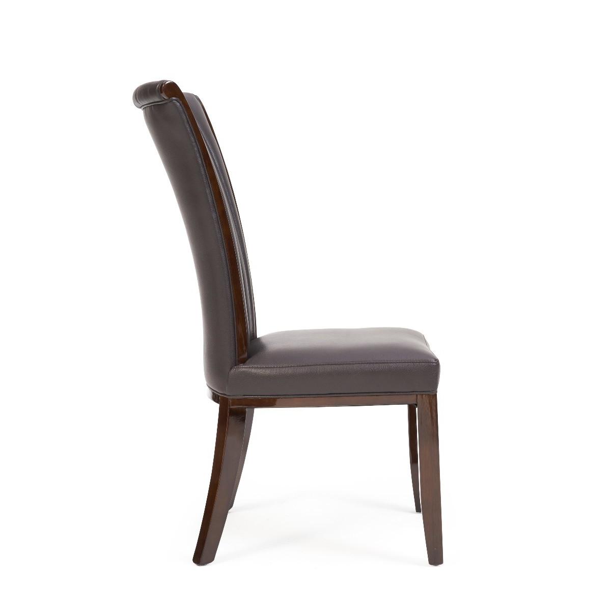 Alpine Brown Leather Dining Chairs - Brown – image 4