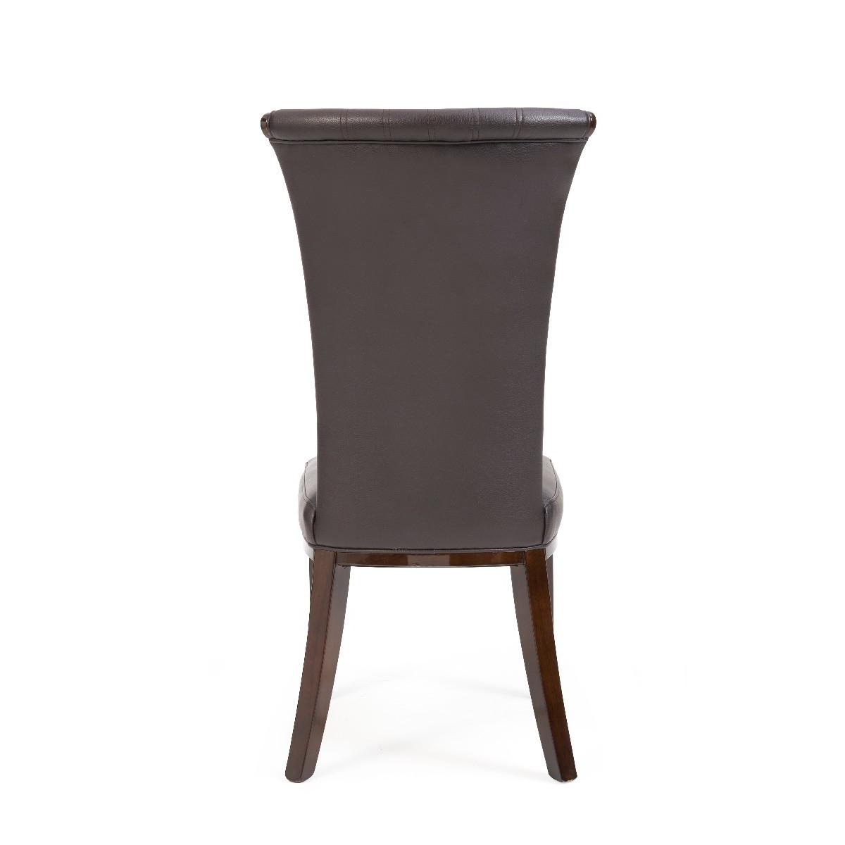 Alpine Brown Leather Dining Chairs - Brown – image 6