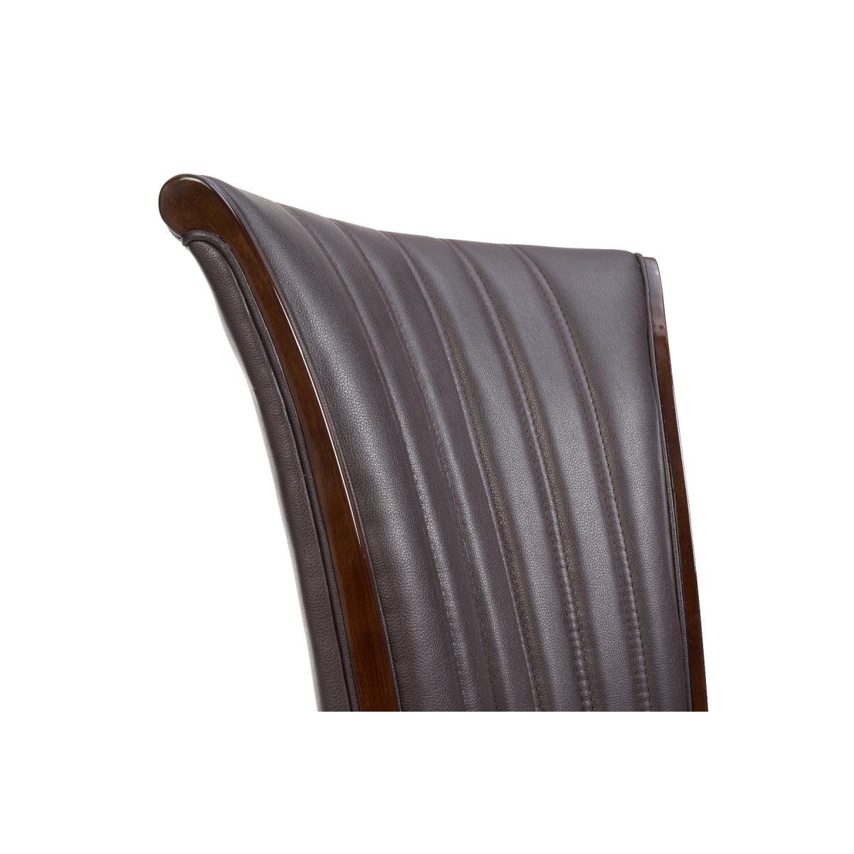 Alpine Brown Leather Dining Chairs - Brown – image 7