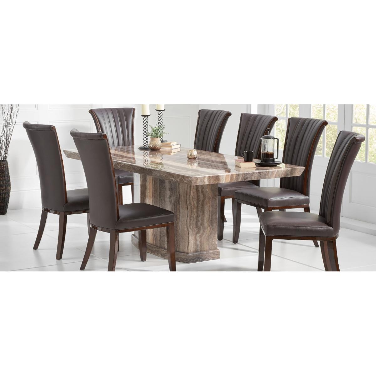 Alpine Brown Leather Dining Chairs - Brown – image 10