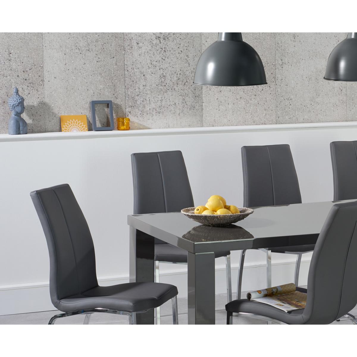 Atlanta 160cm Dark Grey High Gloss Dining Table with Cavello Chairs – image 3