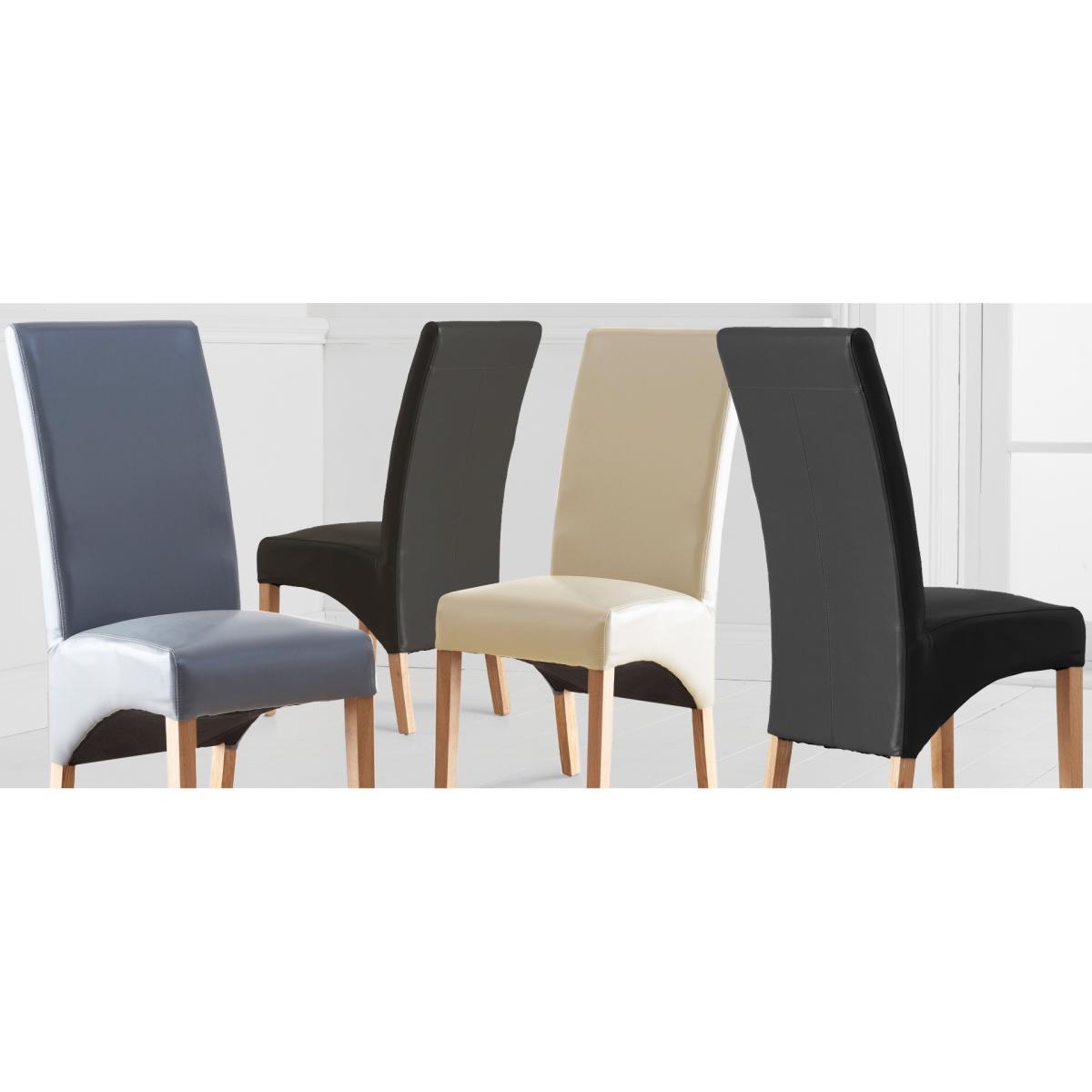 Torino Solid Oak Extending Pedestal Dining Table with Cannes Chairs - Cream, 4 Chairs – image 15