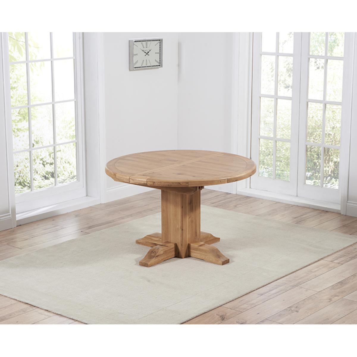 Torino Solid Oak Extending Pedestal Dining Table with Cannes Chairs - Cream, 4 Chairs – image 5