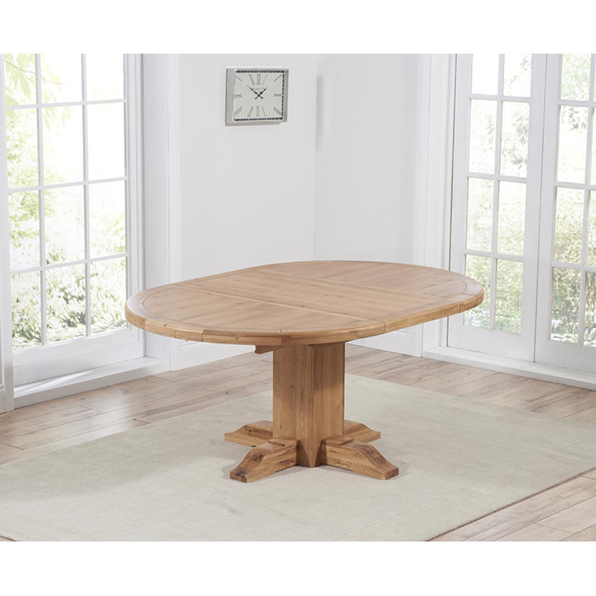 Torino Solid Oak Extending Pedestal Dining Table with Cannes Chairs - Cream, 4 Chairs – image 7