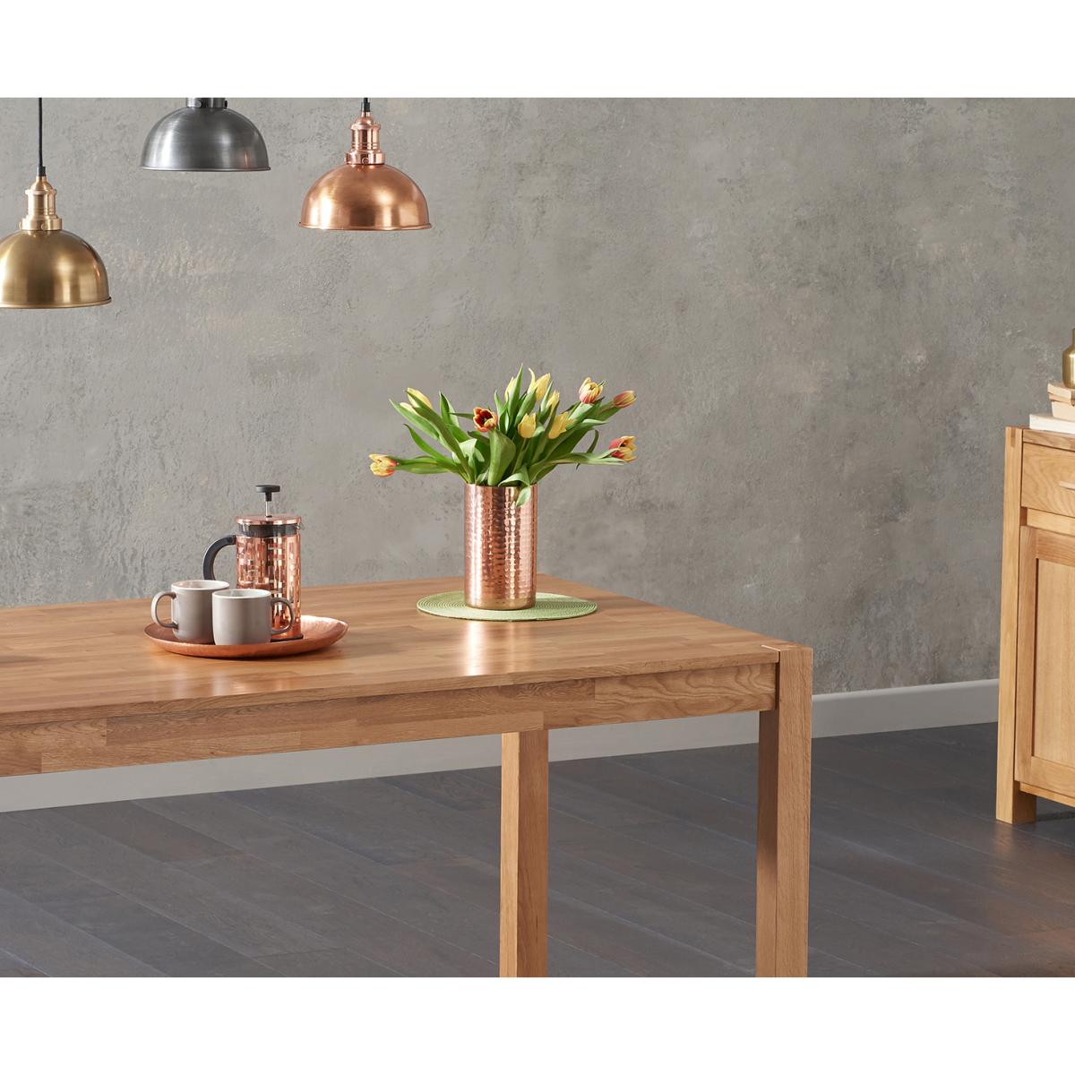 Oxford 150cm Solid Oak Dining Table with Duke Fabric Chairs and Oxford Bench – image 5