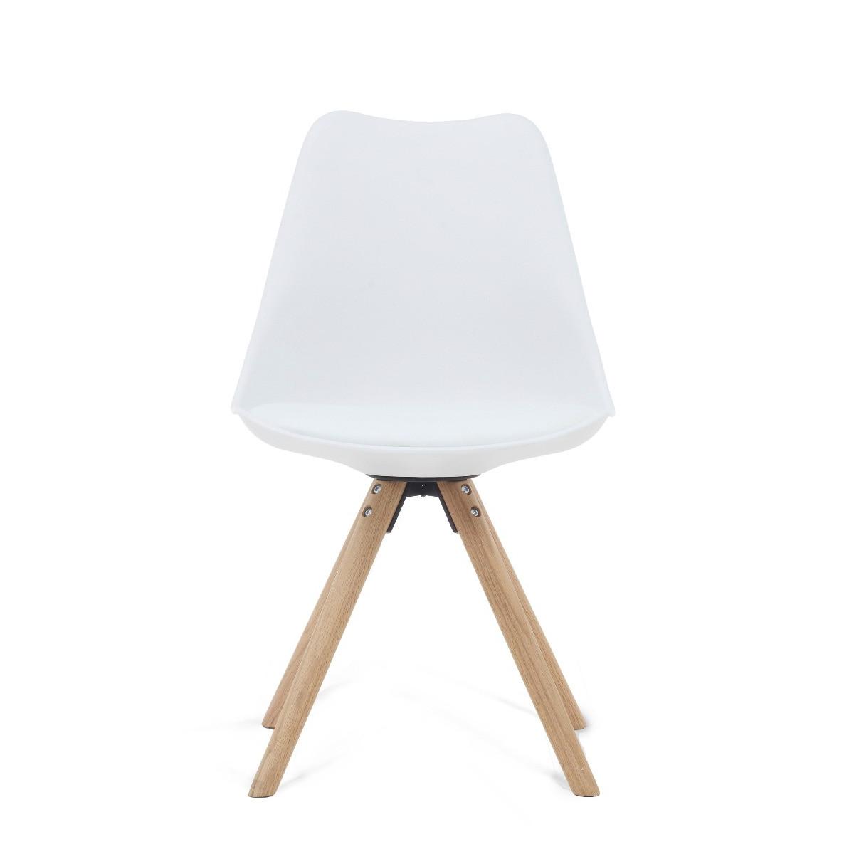 Oscar White Faux Leather Round Leg Dining Chairs - White – image 2