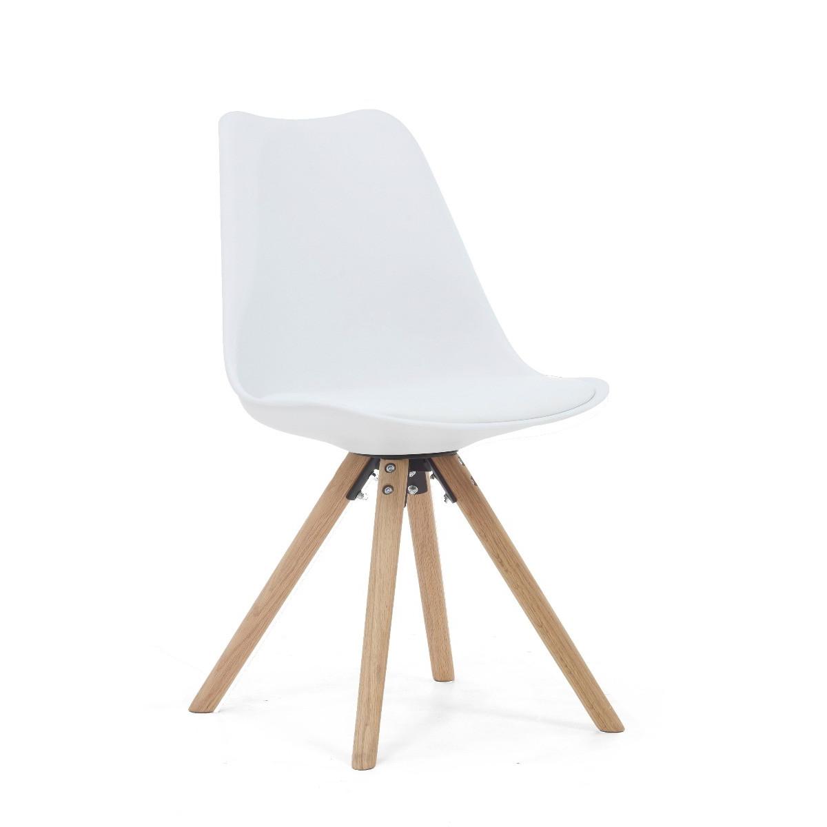 Oscar White Faux Leather Round Leg Dining Chairs - White – image 3