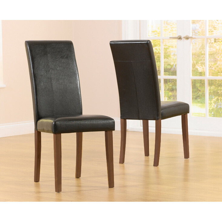 Albany Brown Dark Leg Faux Leather Dining Chairs - Brown, 2 Chairs – image 3