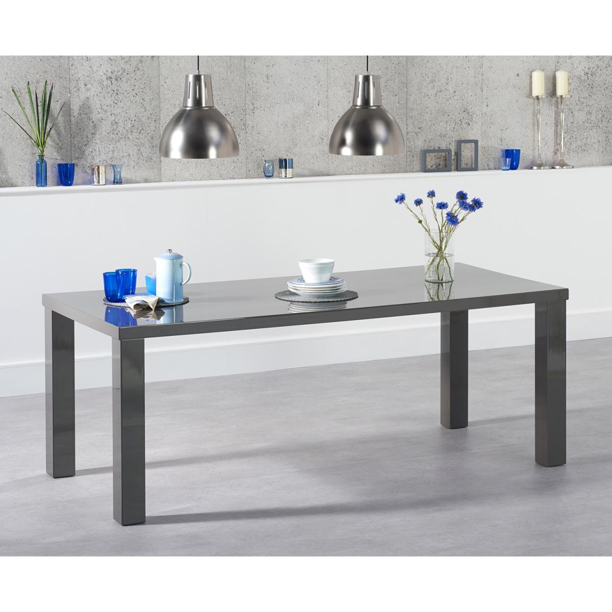 Atlanta 200cm Dark Grey High Gloss Dining Table with Malaga Chairs – image 3