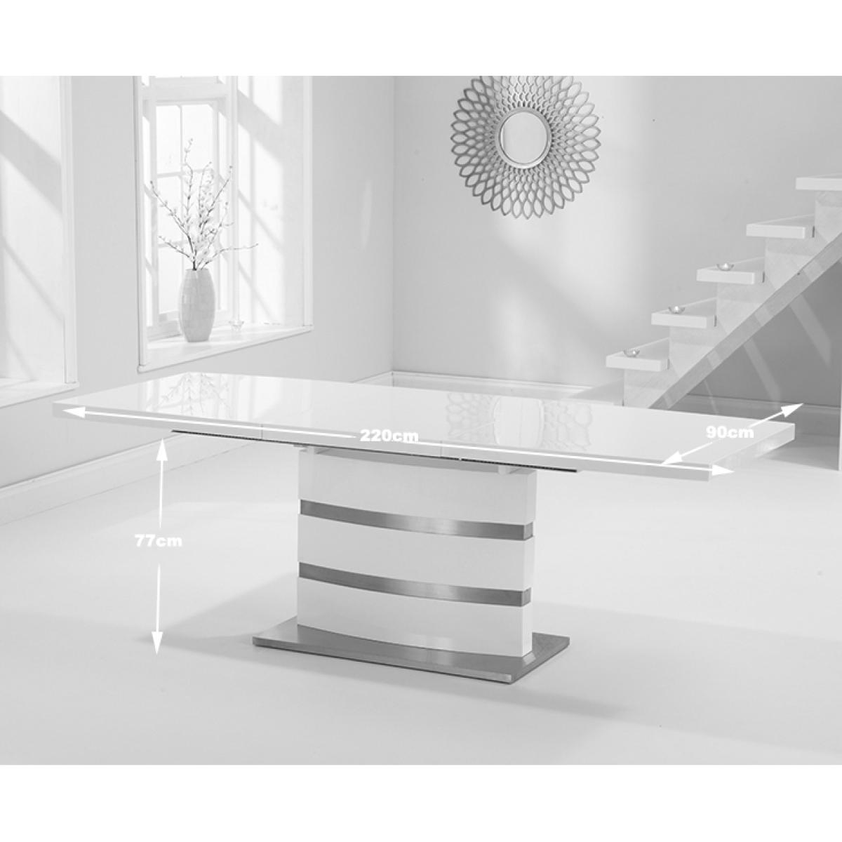 Babington 160cm White High Gloss Extending Dining Table with Hampstead Z Chairs – image 17