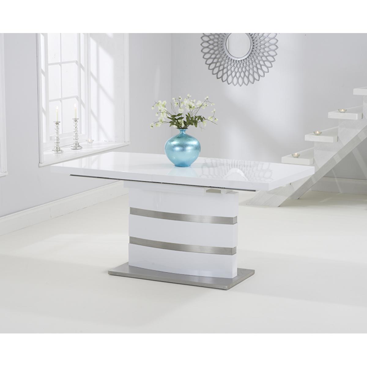 Babington 160cm White High Gloss Extending Dining Table with Hampstead Z Chairs – image 7