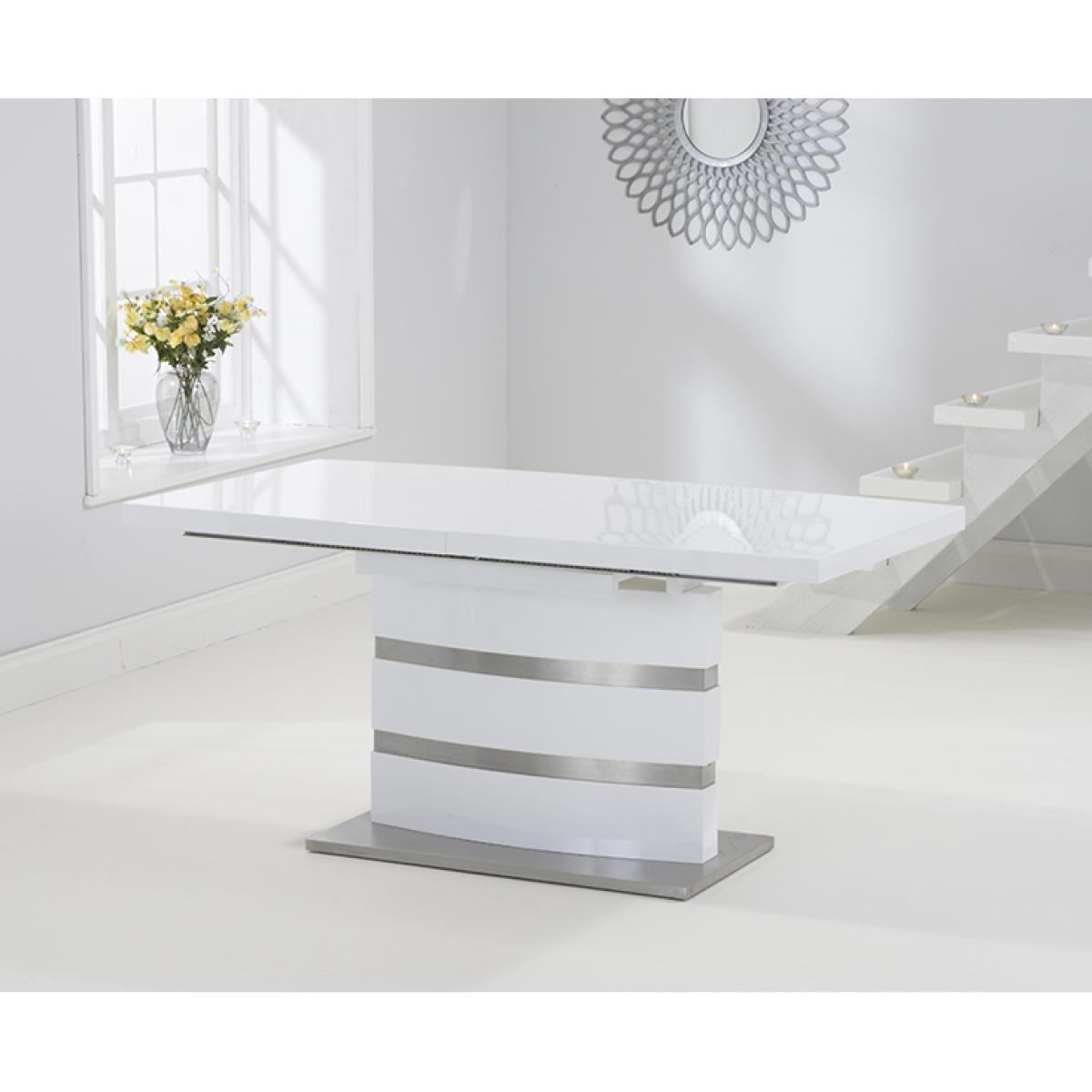 Babington 160cm White High Gloss Extending Dining Table with Hampstead Z Chairs – image 8