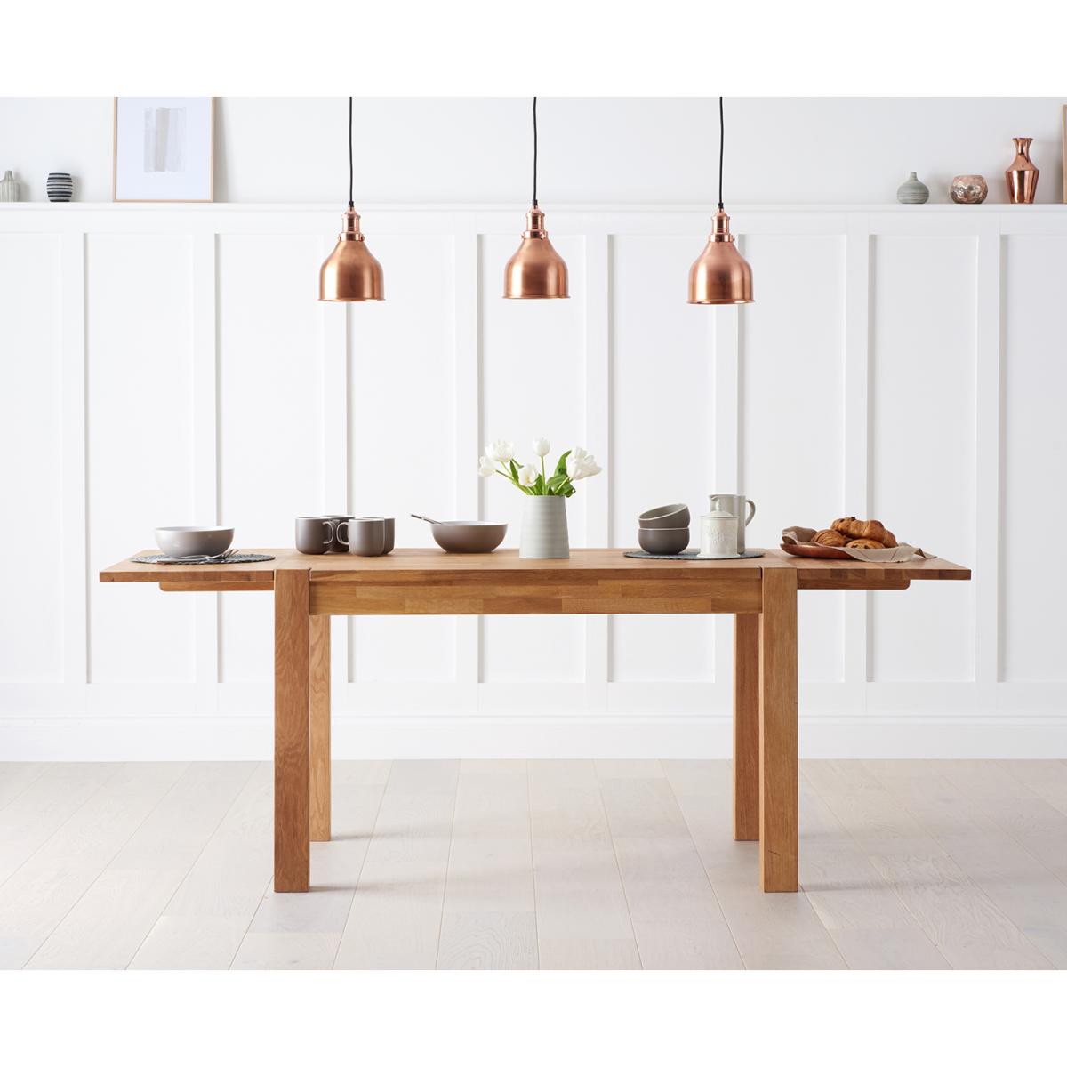 Verona 120cm Solid Oak Extending Dining Table with Monaco Chairs – image 2