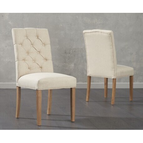 Claudia Cream Fabric Dining Chairs – image 3
