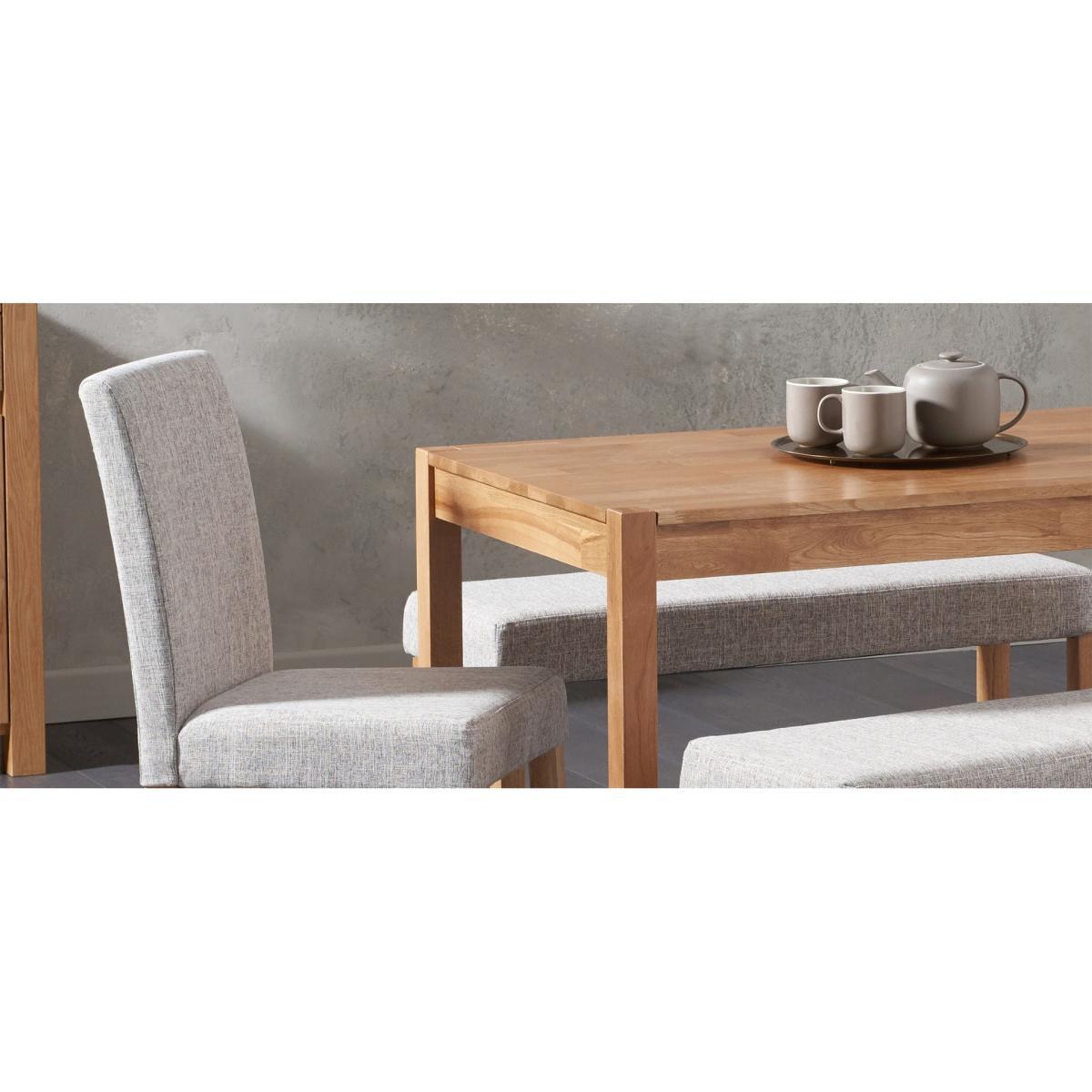 Oxford 120cm Solid Oak Dining Table with Mia Grey Benches and Mia Chairs – image 13