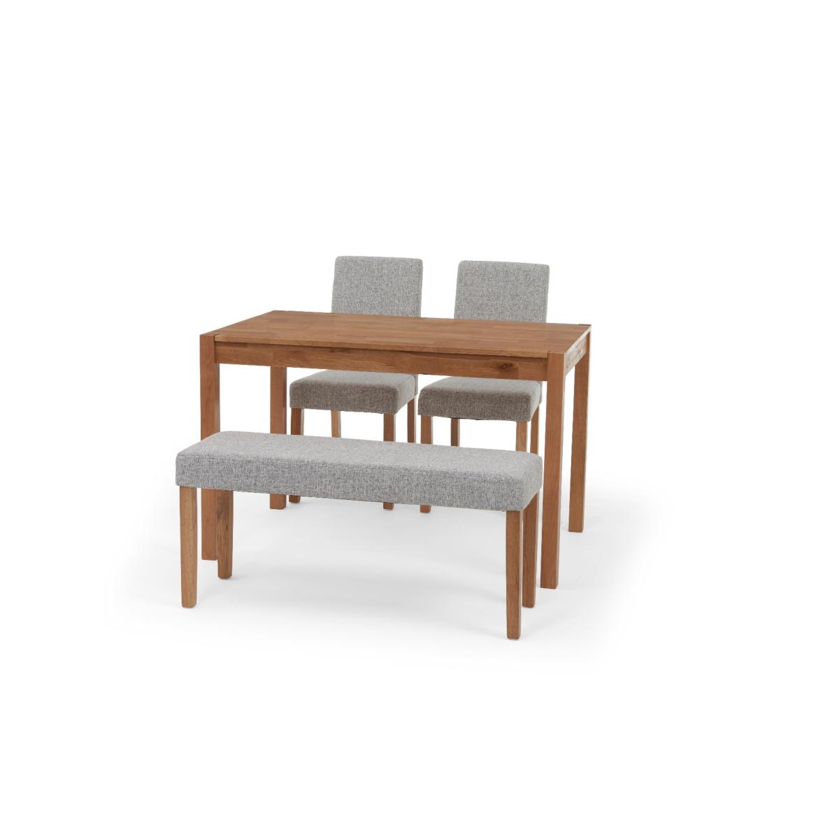 Oxford 120cm Solid Oak Dining Table with Mia Grey Benches and Mia Chairs – image 6