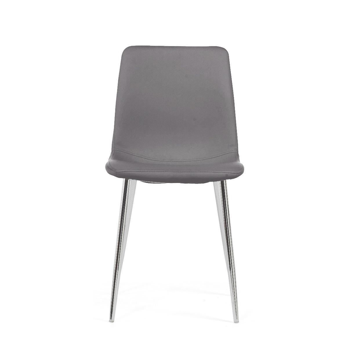 Helsinki Grey Faux Leather and Chrome Dining Chairs - Grey – image 2