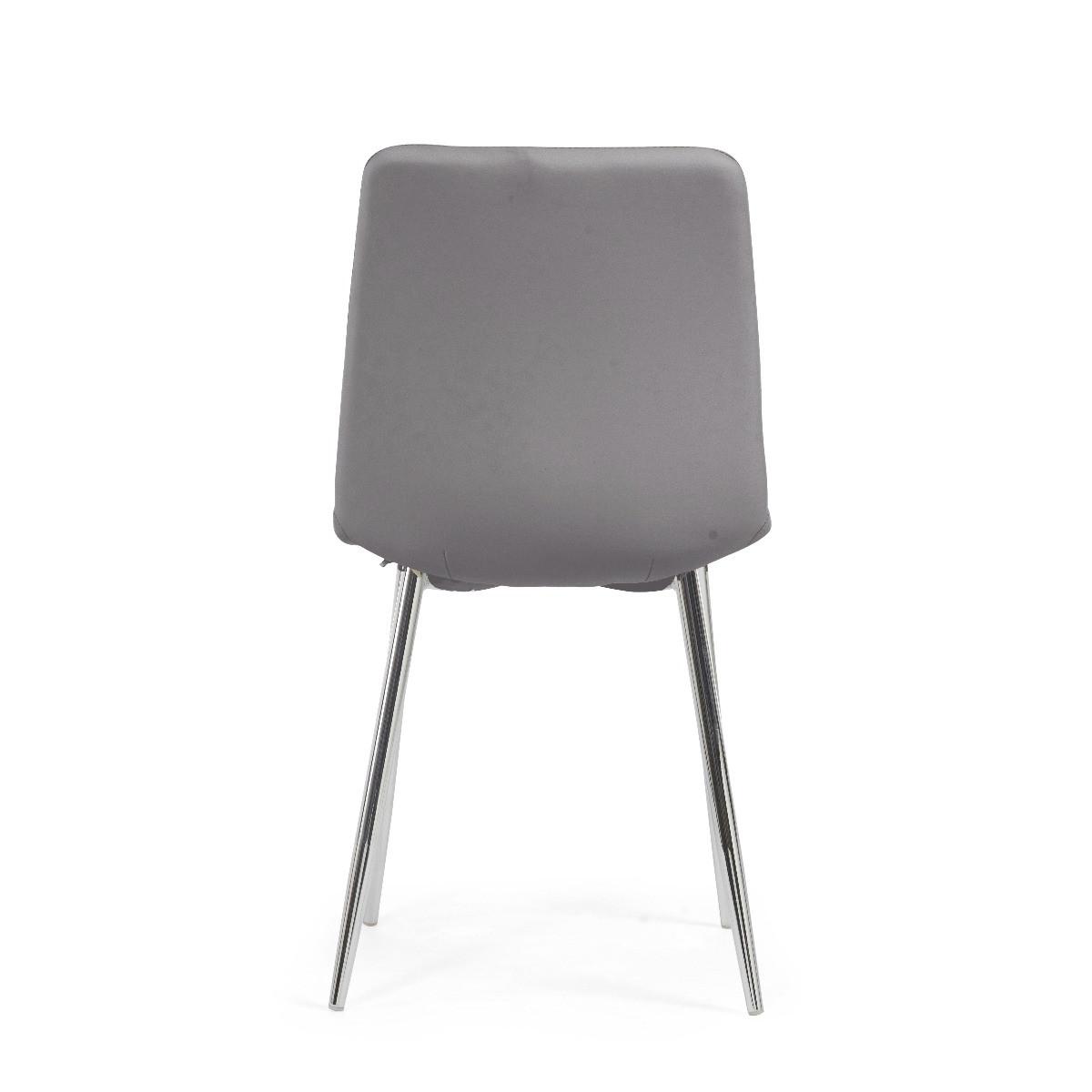 Helsinki Grey Faux Leather and Chrome Dining Chairs - Grey – image 9