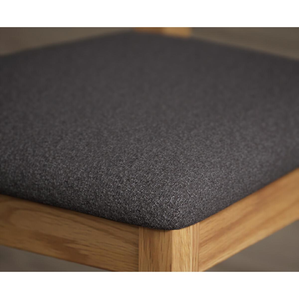 Alton Solid Oak Dining Chairs with Charcoal Grey Fabric Seat Pad – image 4