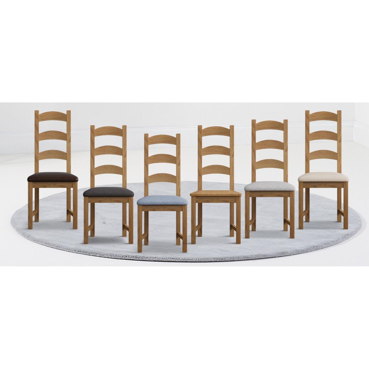 Alton Solid Oak Dining Chairs with Charcoal Grey Fabric Seat Pad – image 9
