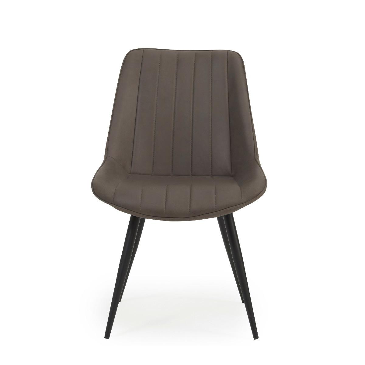 Brody Antique Faux Leather Brown Dining Chairs – image 2
