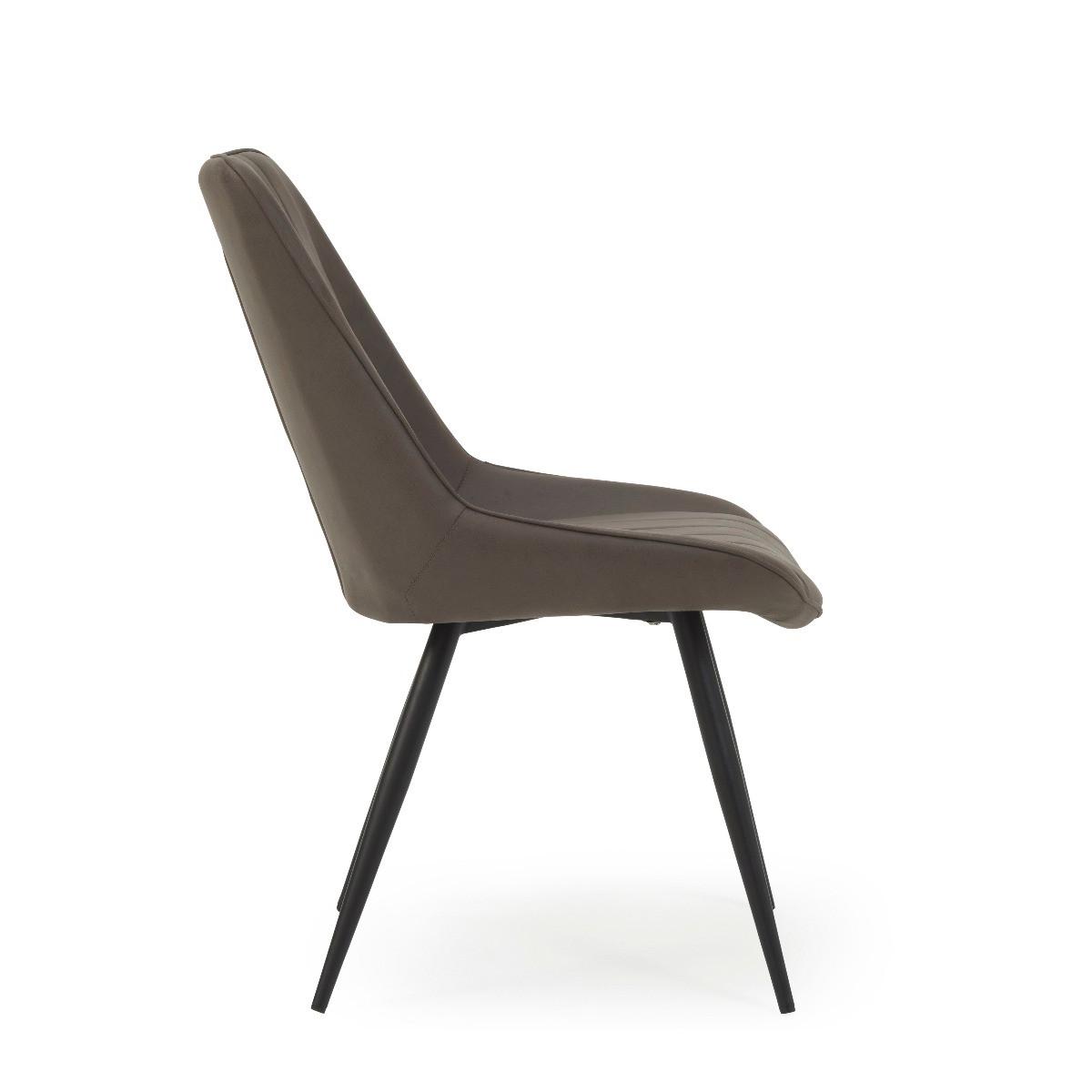 Brody Antique Faux Leather Brown Dining Chairs – image 4