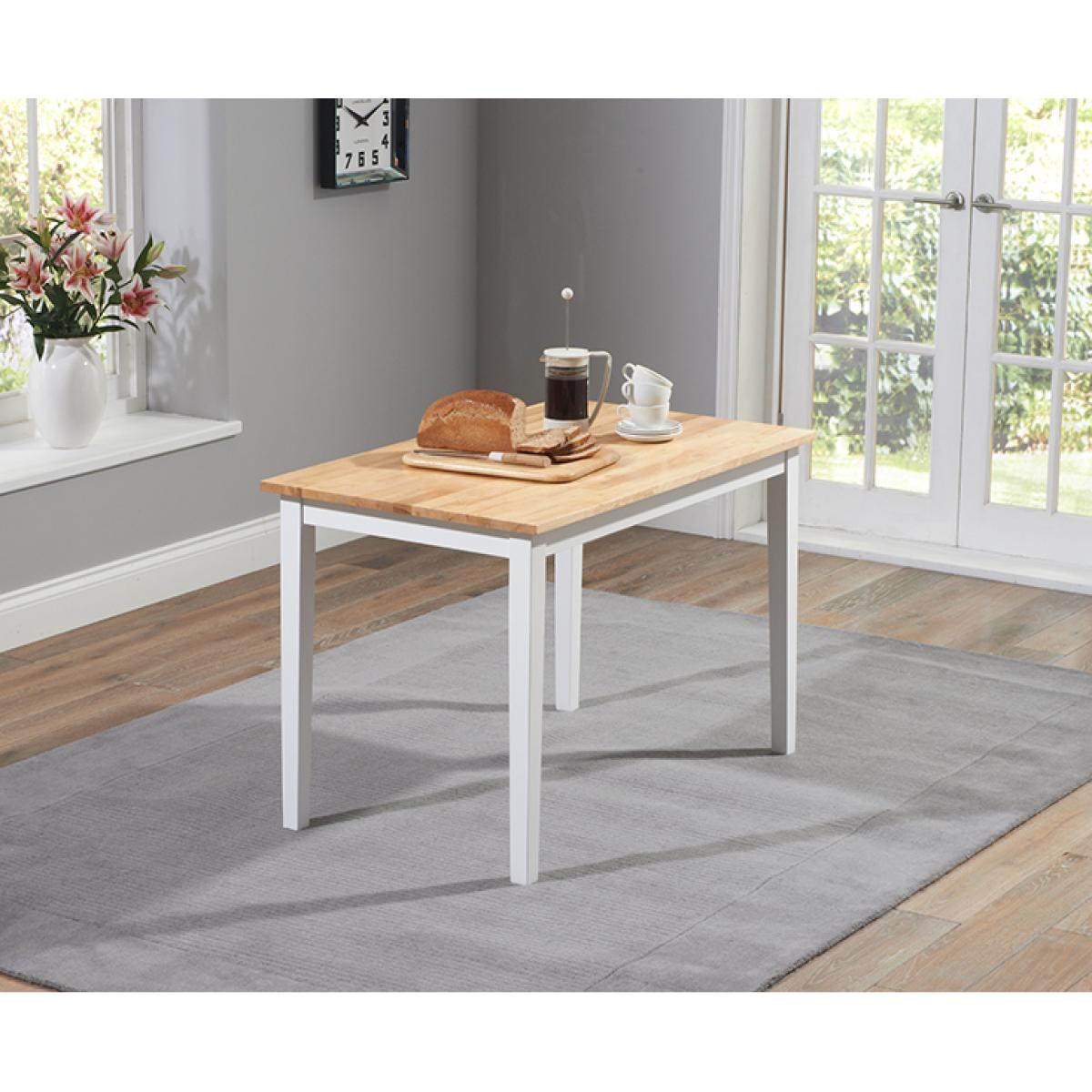 Chiltern 114cm Oak and White Dining Table Set with Chairs - Oak and White, 4 Chairs – image 2