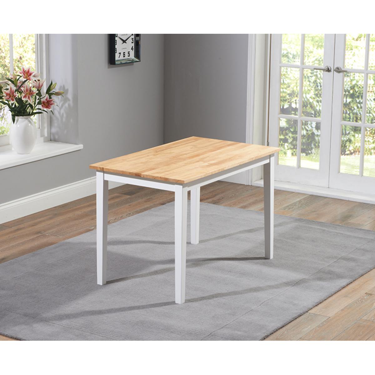 Chiltern 114cm Oak and White Dining Table Set with Chairs - Oak and White, 4 Chairs – image 4