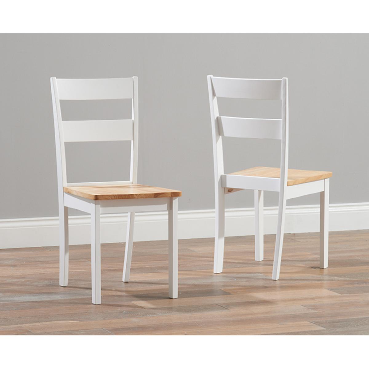 Chiltern 114cm Oak and White Dining Table Set with Chairs - Oak and White, 4 Chairs – image 5