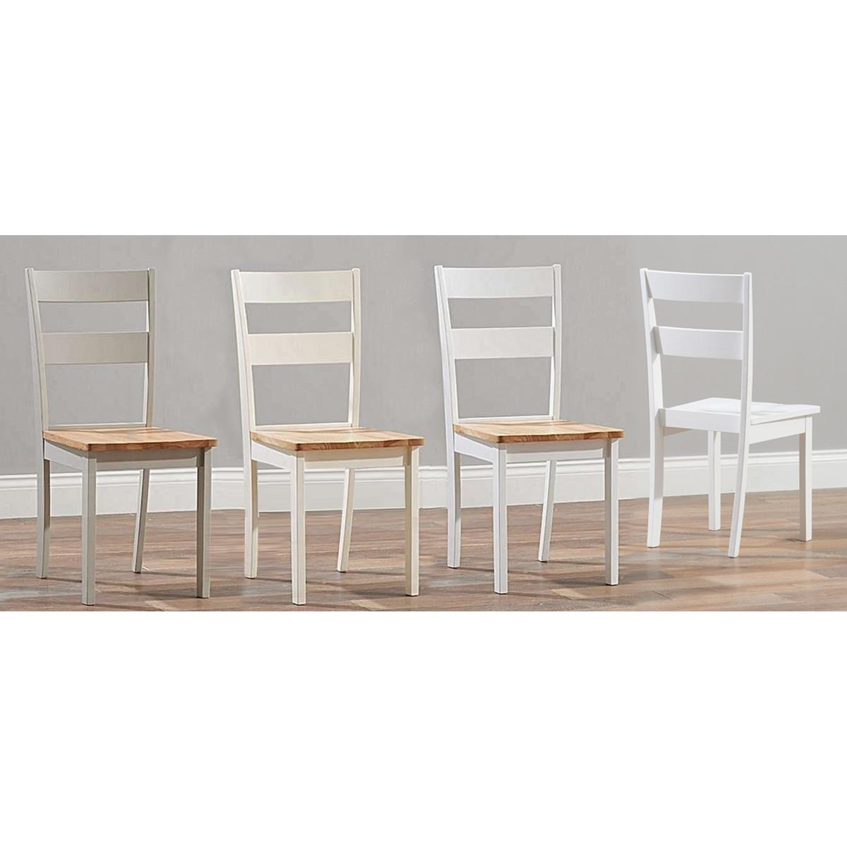 Chiltern 114cm Oak and White Dining Table Set with Chairs - Oak and White, 4 Chairs – image 7