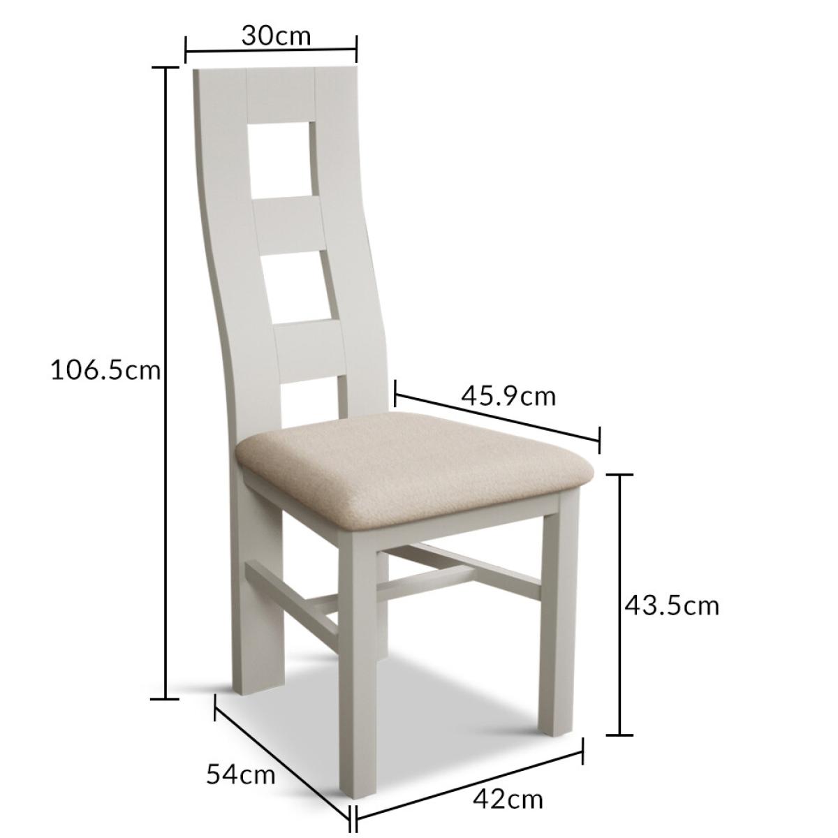 Painted Signal White Flow Back Dining Chairs with Linen Fabric Seat Pad – image 11