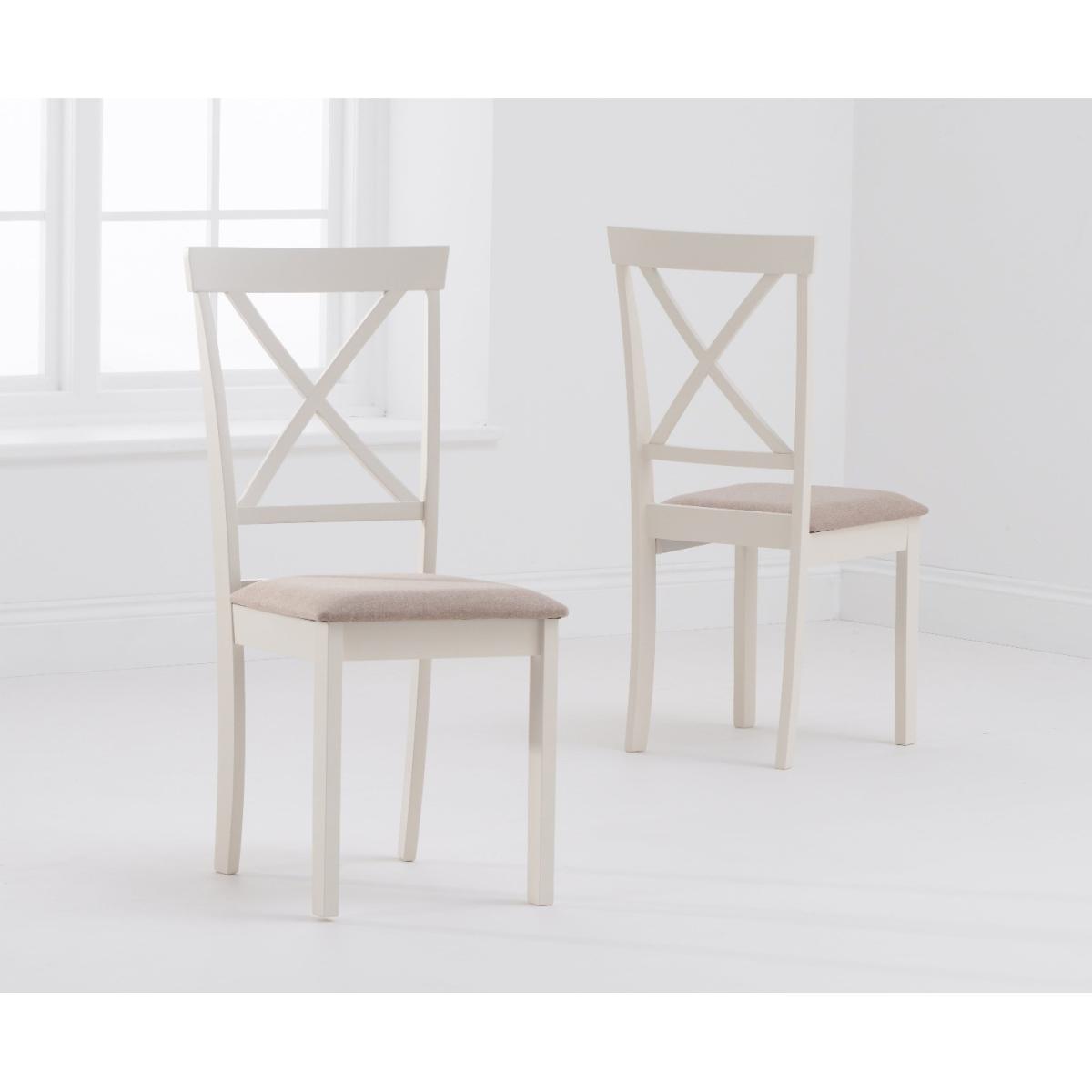 Epsom 120cm Cream Round Pedestal Table with Epsom Chairs with Cream Fabric Seats - Cream, 4 Chairs – image 5