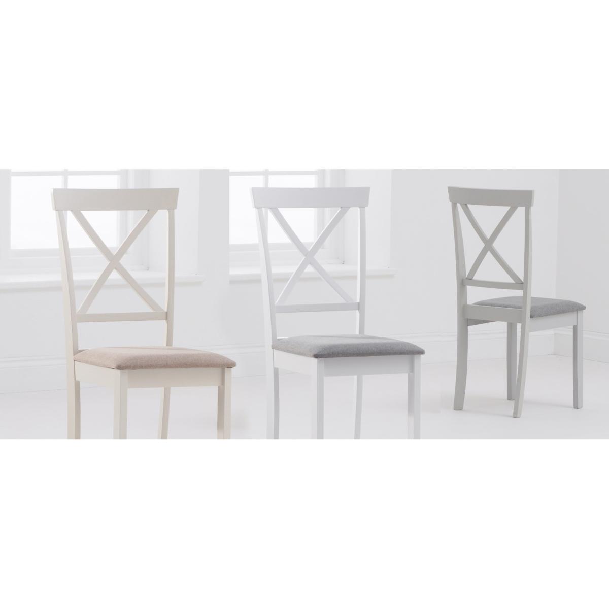 Epsom 120cm Cream Round Pedestal Table with Epsom Chairs with Cream Fabric Seats - Cream, 4 Chairs – image 7