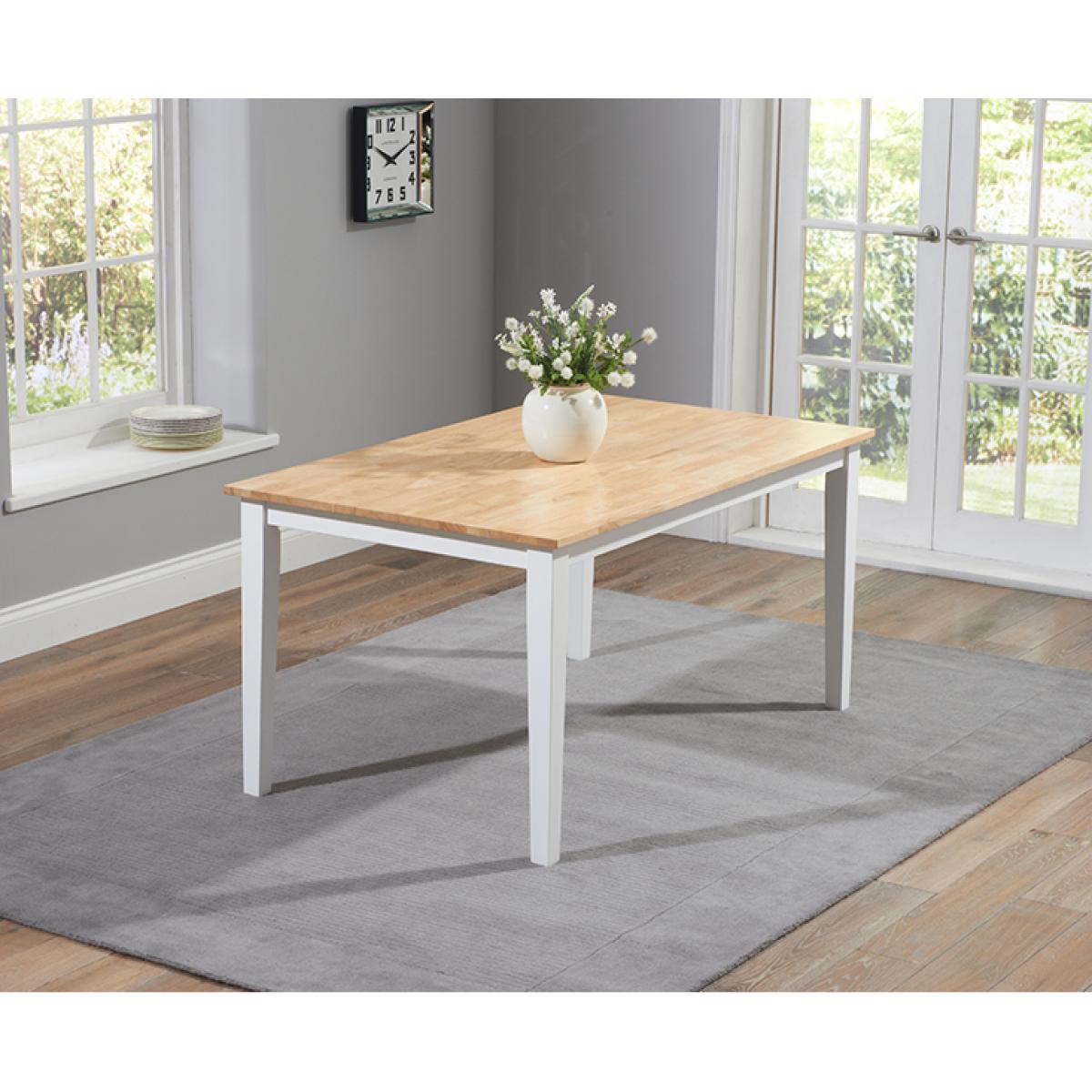 Chiltern 150cm Oak and White Dining Table Set with Chairs - Oak and White, 4 Chairs – image 3