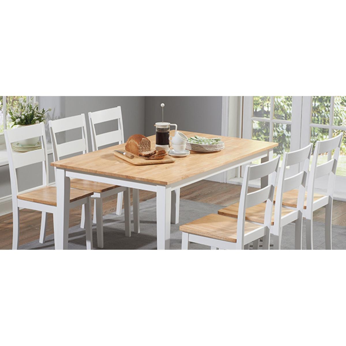 Chiltern 150cm Oak and White Dining Table Set with Chairs - Oak and White, 4 Chairs – image 6
