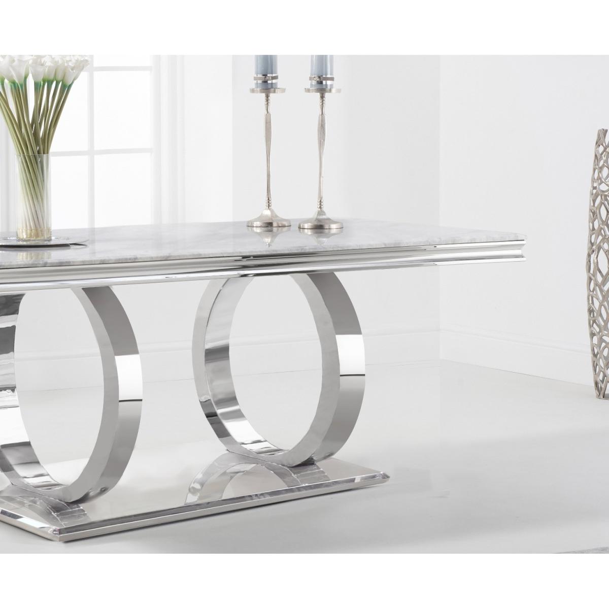 Harlow 180cm Marble Dining Table with Giovanni Velvet Chairs and Fitzrovia Bench - Blue, 2 Chairs – image 4