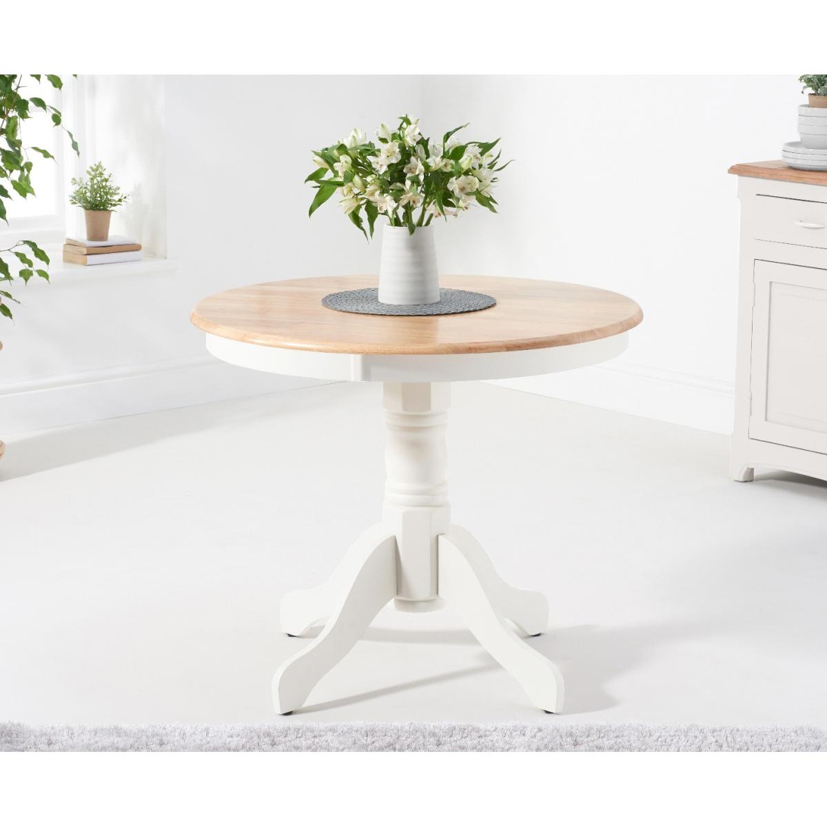 Epsom 90cm Oak and White Dining Table with Chairs - Oak and White, 2 Chairs – image 3