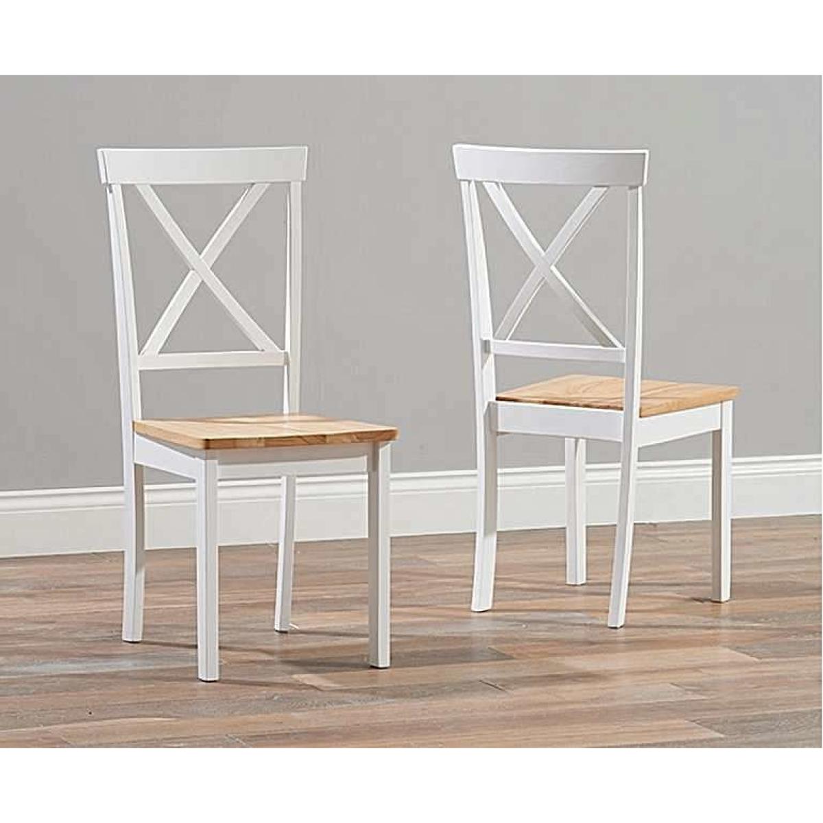 Epsom 90cm Oak and White Dining Table with Chairs - Oak and White, 2 Chairs – image 4