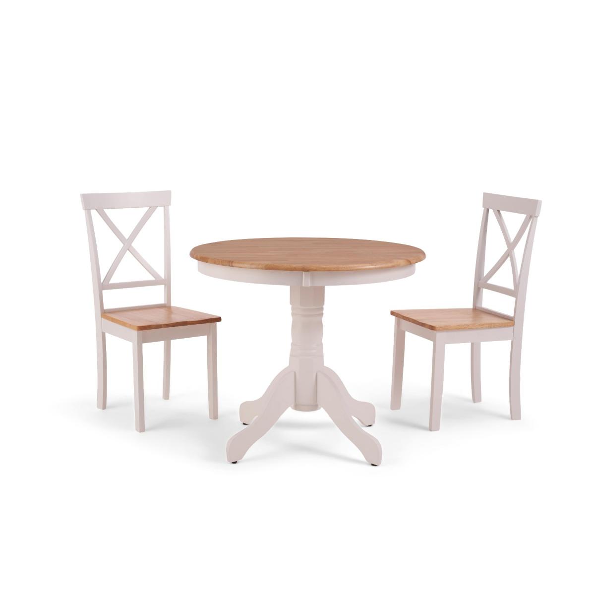 Epsom 90cm Oak and White Dining Table with Chairs - Oak and White, 2 Chairs – image 5