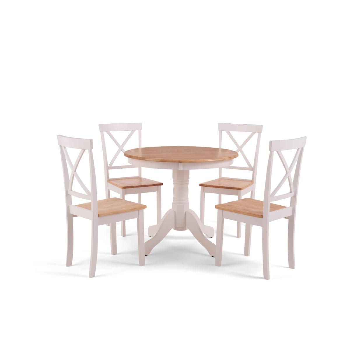 Epsom 90cm Oak and White Dining Table with Chairs - Oak and White, 2 Chairs – image 6