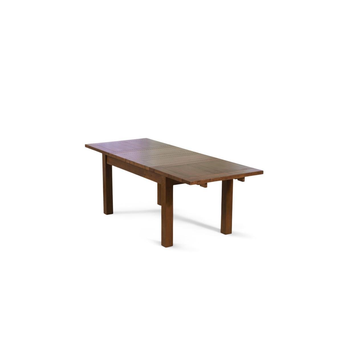 Normandy 150cm Dark Solid Oak Extending Dining Table with Anais Fabric Dark Oak Leg Chairs – image 15