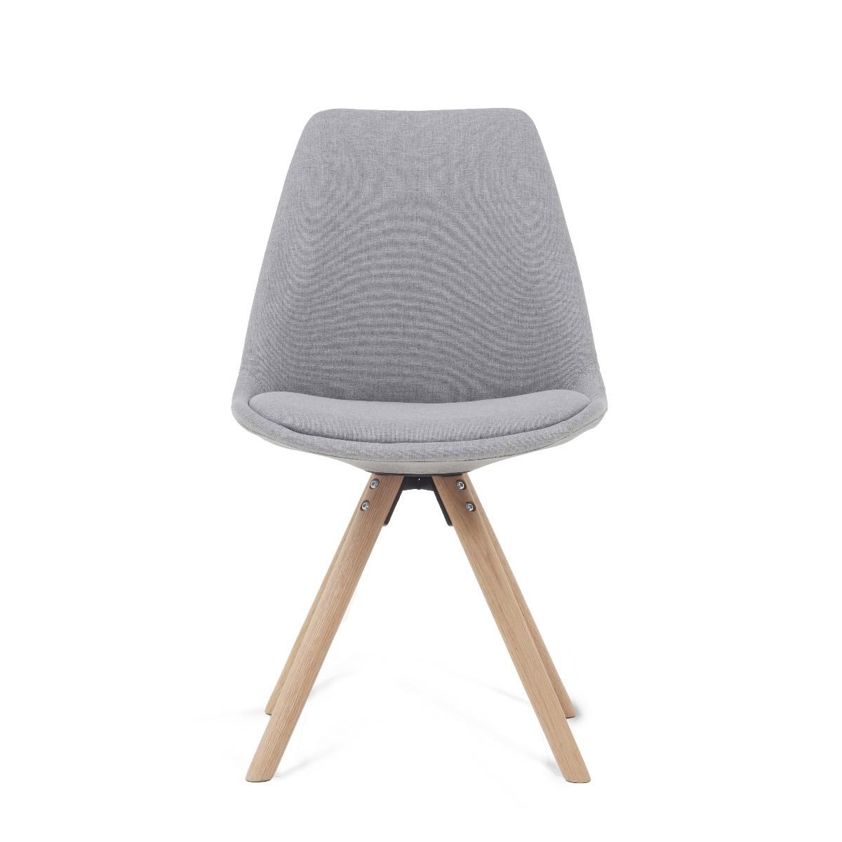 Oscar Light Grey Fabric Round Leg Dining Chairs - Light Grey – image 2