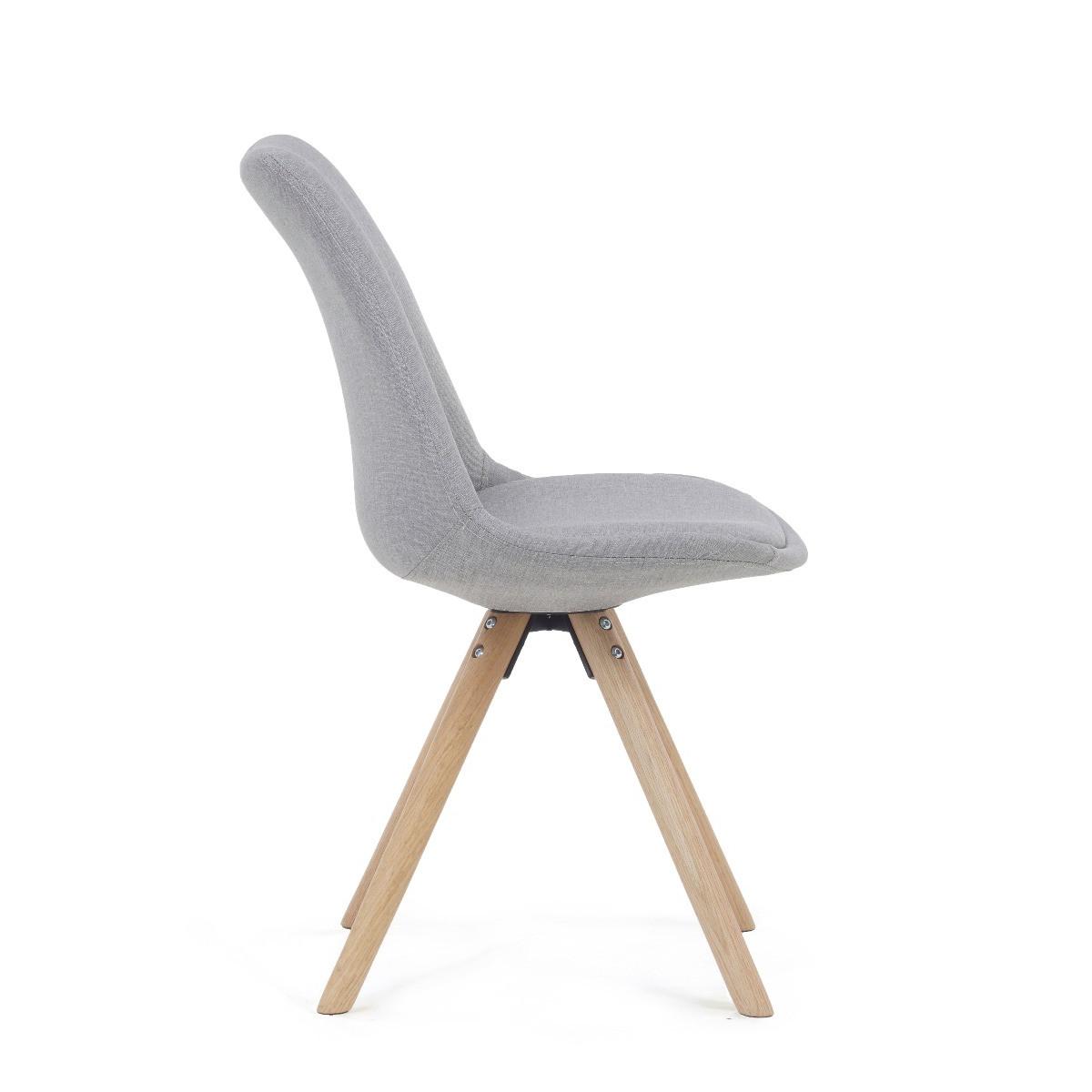 Oscar Light Grey Fabric Round Leg Dining Chairs - Light Grey – image 5