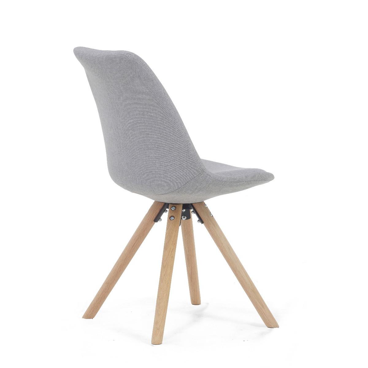 Oscar Light Grey Fabric Round Leg Dining Chairs - Light Grey – image 7