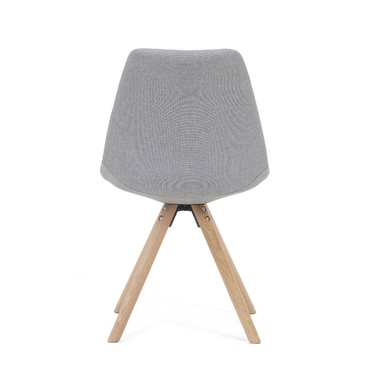 Oscar Light Grey Fabric Round Leg Dining Chairs - Light Grey – image 9