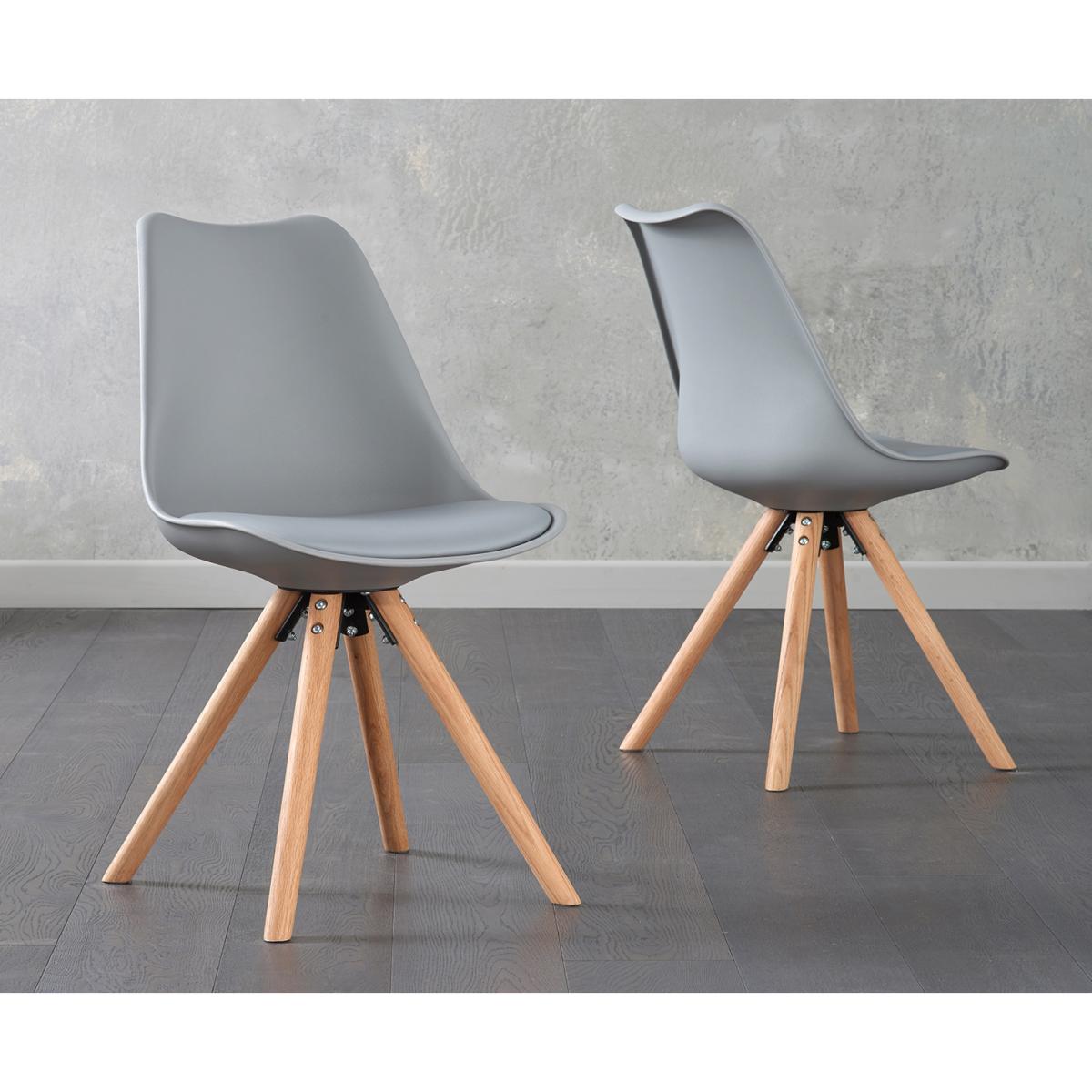 Olivia Extending Dark Grey High Gloss Dining Table with Oscar Faux Leather Round Leg Chairs – image 7