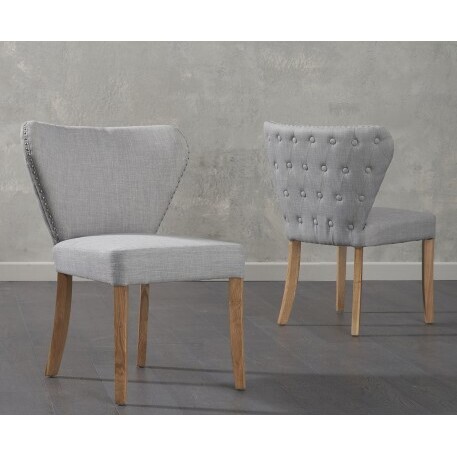 Isobel Grey Fabric Dining Chairs – image 2