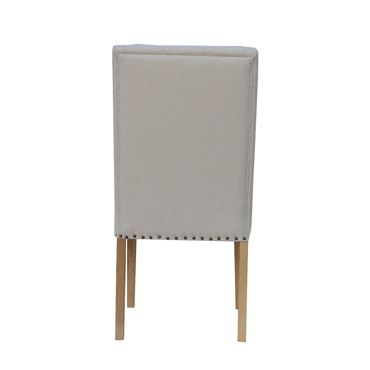 Lincoln Natural Button Back Studded Dining Chairs - Natural, 2 Chairs – image 3
