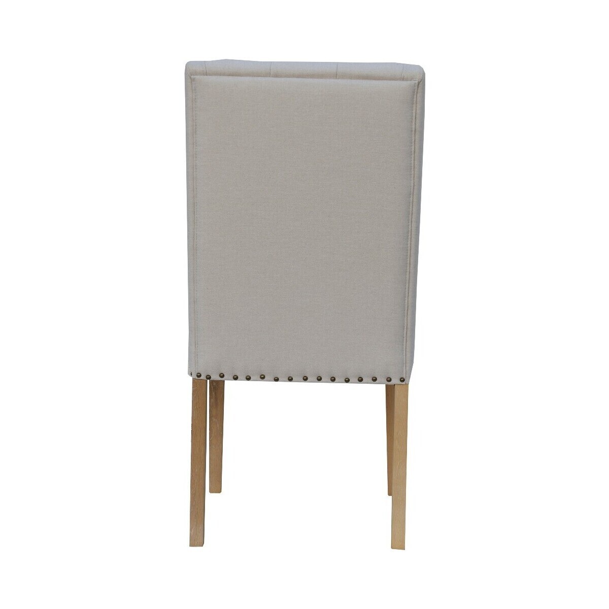 Lincoln Natural Button Back Studded Dining Chairs - Natural, 2 Chairs – image 2